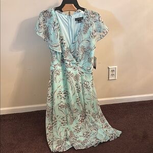 Floral Print Blue Dress